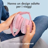 imoshion Cuffie wireless per bambini con LED Light - Limitatore di decibel - Con cavo AUX - Rosa