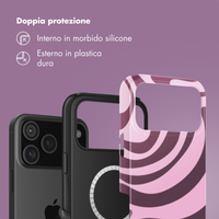 Selencia Cover posteriore Vivid con MagSafe Apple iPhone 17 Pro Max - Wavy Swirl Pink Plum