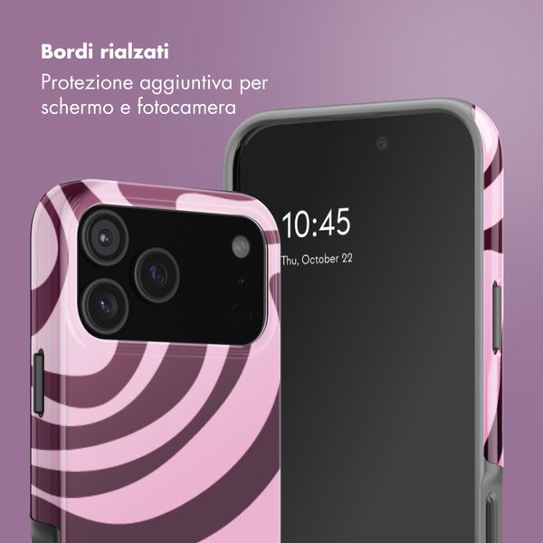 Selencia Cover Posteriore Vivid Apple iPhone 17 Pro - Wavy Swirl Pink Plum