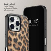 Selencia Cover per telefono Nova con cordino e portacarte Apple iPhone 16 Pro - Leopard