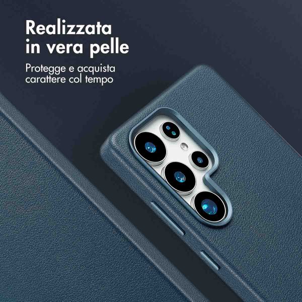 Accezz Cover in Pelle con MagSafe Samsung Galaxy S25 Ultra - Nightfall Blue