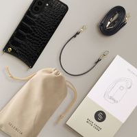 Selencia Cover per telefono Nova Croco con cordino e portacarte Samsung Galaxy A57 (5G) - Nero