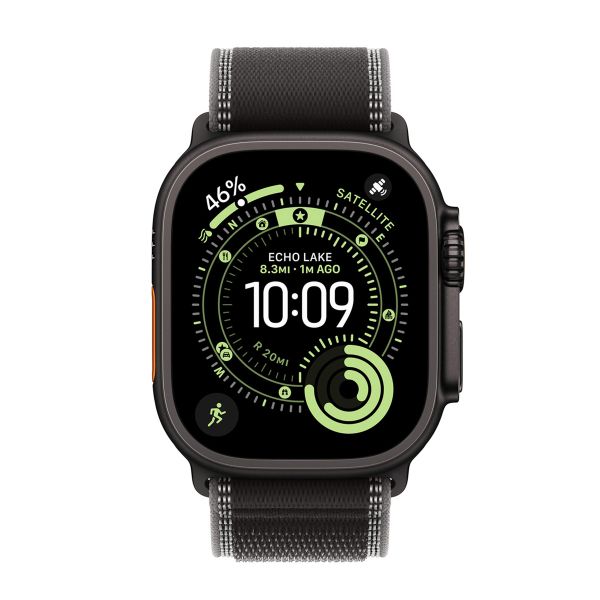 Apple Cinturino Trail Loop Apple Watch | 44/45/46/49 mm - Taglia M/L - Charcoal Black / Natural Titanium