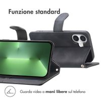 imoshion Cover a libro con Cordino Apple iPhone 16 - Nero