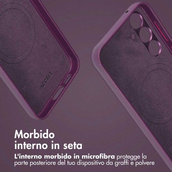 Accezz Cover in pelle 2 in 1 con MagSafe Samsung Galaxy S24 Plus - Heath Purple