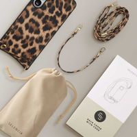 Selencia Cover per telefono Nova con cordino e portacarte Samsung Galaxy S25 FE - Leopard