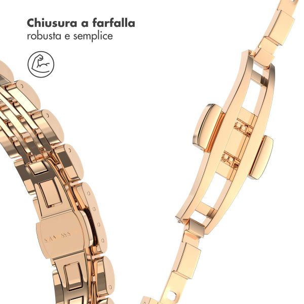Selencia Cinturino sottile in acciaio ispirato a Jubilee Apple Watch | 38/40/41/42 mm - Oro rosa