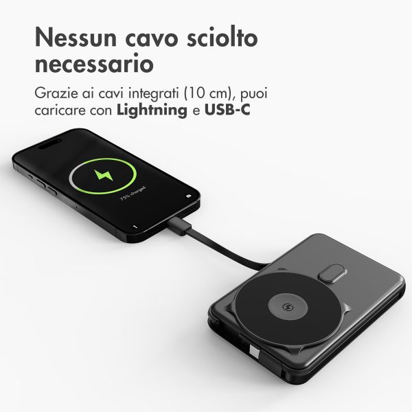 imoshion Powerbank MagSafe 4-in-1 con supporto da 10.000 mAh – Power Delivery – iPhone / AirPods / Apple Watch – Nero