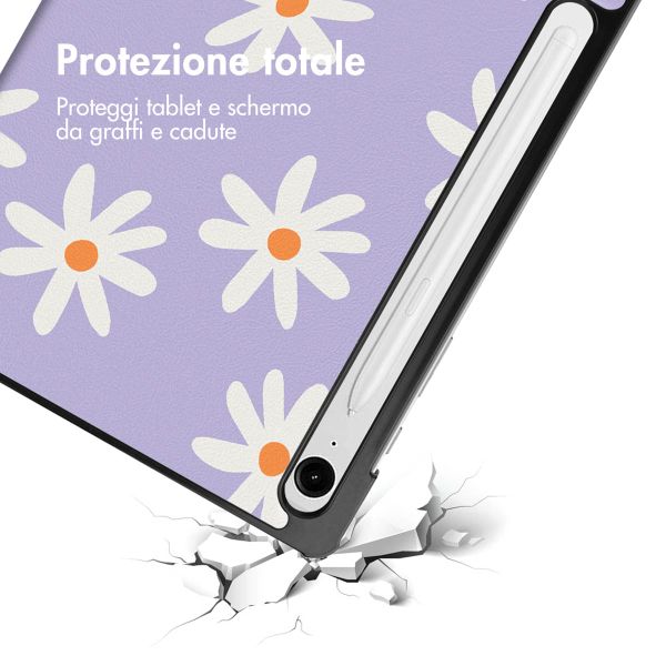 imoshion Cover Trifold Design Samsung Galaxy Tab S9 11.0 pollici / S10 Lite / S10 FE / S9 FE 10.9 pollici - Flower Distance