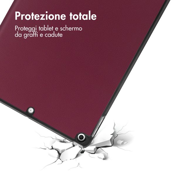 imoshion Cover a libro Trifold Apple iPad 9 (2021) 10.2 pollici / iPad 8 (2020) 10.2 pollici / iPad 7 (2019) 10.2 pollici - Bordeaux