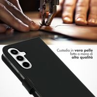 Selencia Cover a libro in vera pelle Samsung Galaxy A35 - Nero