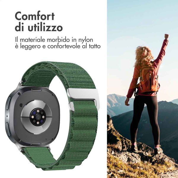 imoshion Cinturino in nylon Alpine Samsung Galaxy Watch 8 (40/44mm) / Classic (46mm) - Verde scuro