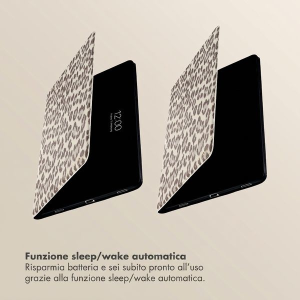 Selencia Libreria Sabi con stampa leopardata Samsung Galaxy Tab S11 - Soft Ivory