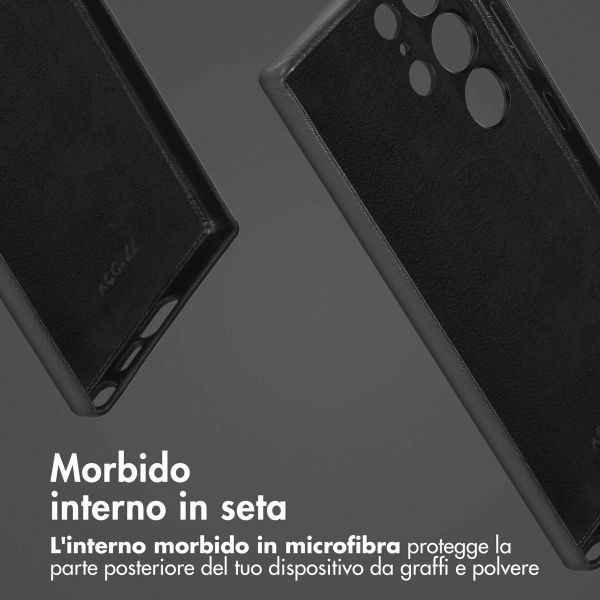 Accezz Cover in Pelle con MagSafe Samsung Galaxy S24 Ultra - Onyx Black