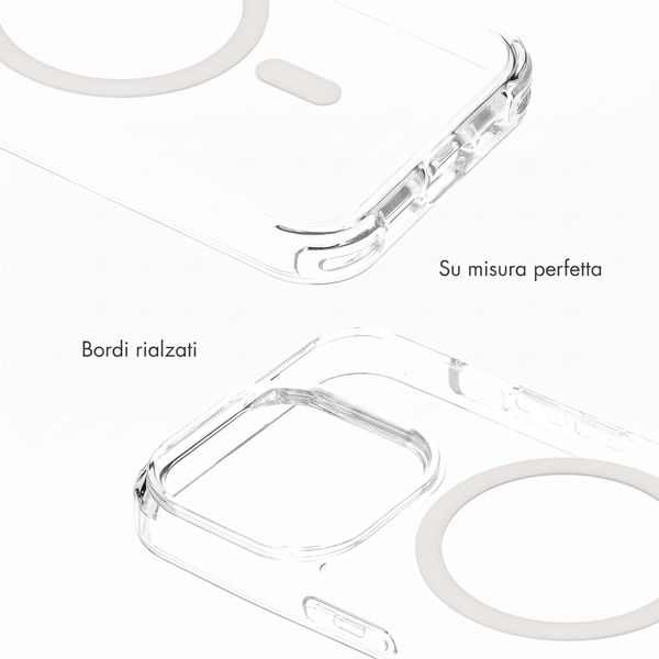 Selencia Cover posteriore Rivièra MagSafe con gancini rimovibili Apple iPhone 15 Pro - Trasparente