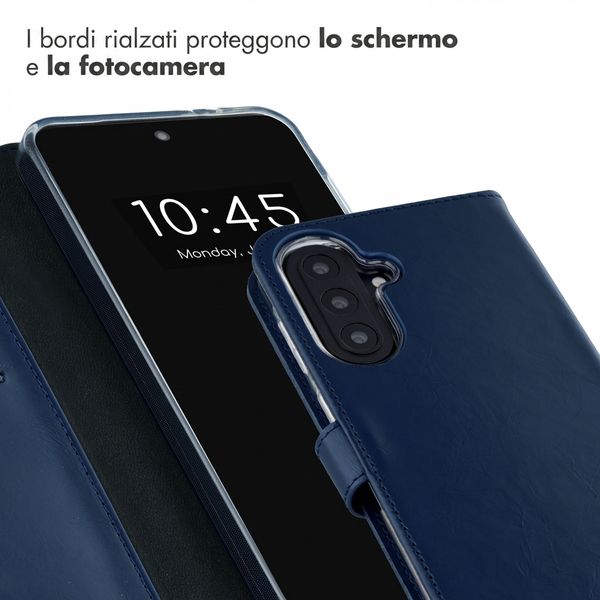 Selencia Cover a libro in vera pelle Samsung Galaxy A57 (5G) - Blu scuro