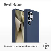 Accezz Cover in silicone liquido con MagSafe Samsung Galaxy S25 Ultra - Blu scuro