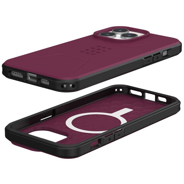 UAG Cover Posteriore Civilian con MagSafe Apple iPhone 15 Pro Max - Bordeaux