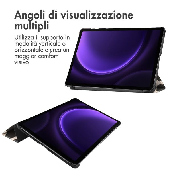imoshion Cover Trifold Design Samsung Galaxy Tab S9 11.0 pollici / S10 Lite / S10 FE / S9 FE 10.9 pollici - Leopard