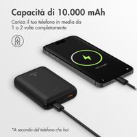 imoshion Powerbank compatta da 10.000 mAh – Powerbank piccola – Quick Charge e Power Delivery – Nero