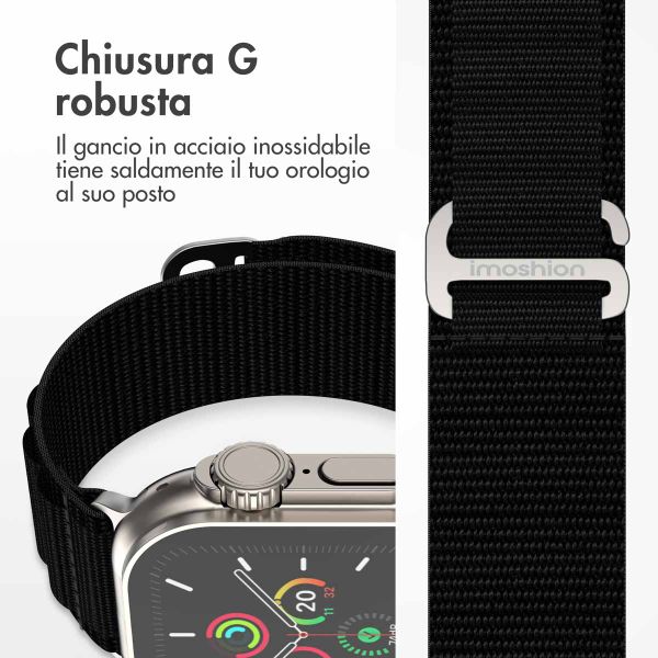 imoshion Cinturino in nylon Alpine Apple Watch | 44/45/46/49 mm - Nero