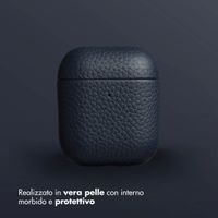 Accezz Cover in vera pelle  Apple Airpods 1 / 2 - Blu scuro