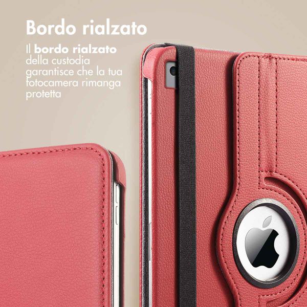 imoshion Cover Girevole a 360° Apple iPad 9 (2021) 10.2 pollici / iPad 8 (2020) 10.2 pollici / iPad 7 (2019) 10.2 pollici - Rosso scuro