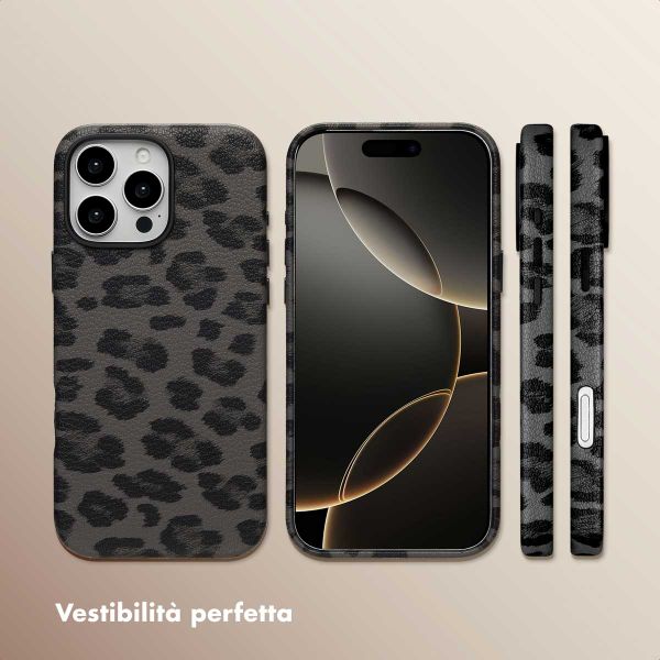 Selencia Cover Sabi Stampa pantera con MagSafe Apple iPhone 16 Pro Max - Midnight Black