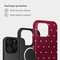 Selencia Vivid Backcover met MagSafe Apple iPhone 16 Pro Max - Happy Dots Burgundy