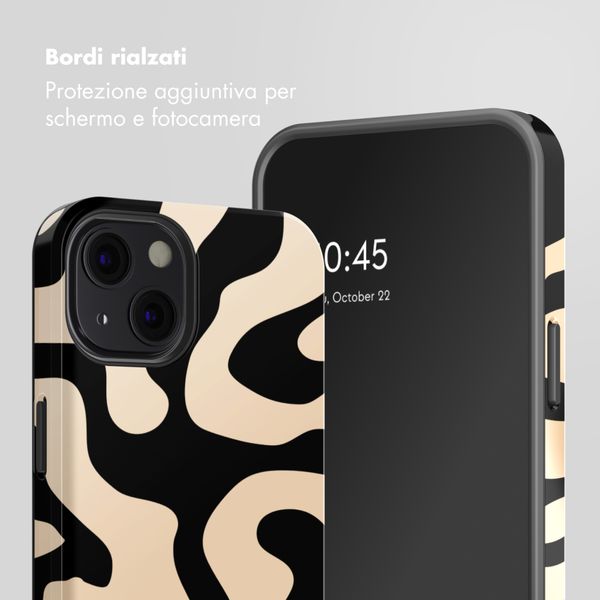Selencia Cover posteriore Vivid con MagSafe Apple iPhone 13 - Art Wave Black
