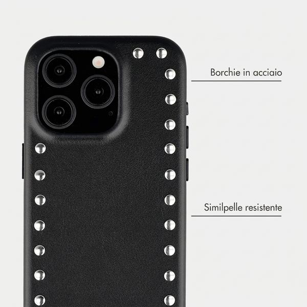 Selencia Cover posteriore Studs con MagSafe Apple iPhone 15 Pro - Velvet Black