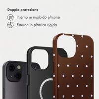 Selencia Cover posteriore Vivid con MagSafe Apple iPhone 13 - Happy Dots Chocolate