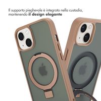 Accezz Cover con anello e supporto con MagSafe Apple iPhone 14 - Marrone