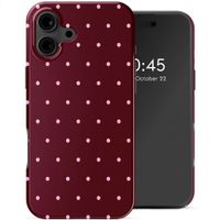 Selencia Vivid Backcover Apple iPhone 16 - Happy Dots Burgundy