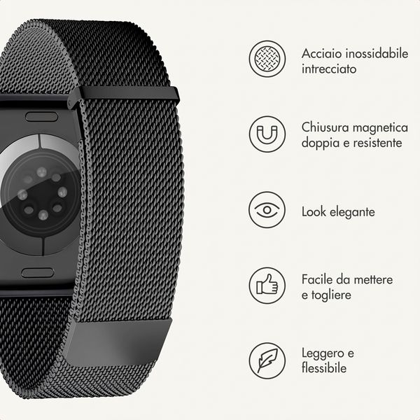 imoshion Milanees magnetisch bandje Apple Watch | 44/45/46/49 mm - Zwart