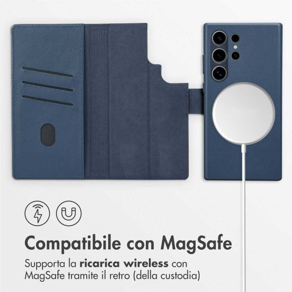 Accezz Cover in pelle 2 in 1 con MagSafe Samsung Galaxy S24 Ultra - Nightfall Blue
