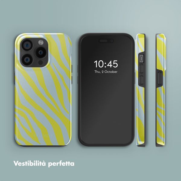 Selencia Cover posteriore Vivid con MagSafe Apple iPhone 15 Pro - Zebra Winter Sky Titanium Yellow