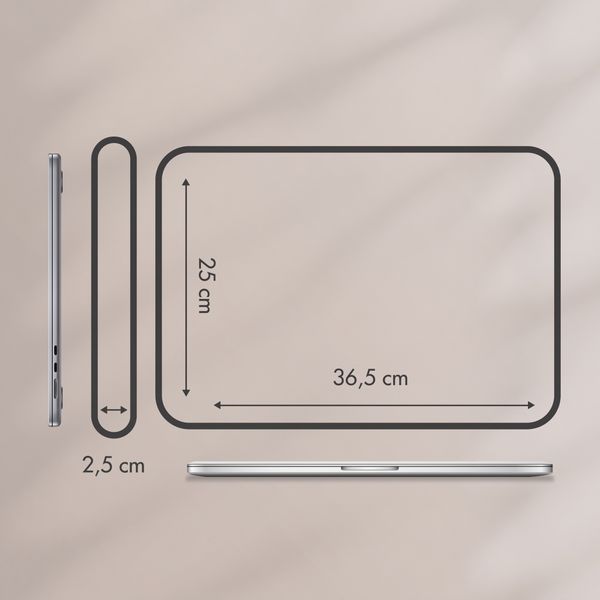 Selencia Cover per laptop in velluto a coste 15-16 pollici - Sleeve per laptop - Soft Blush