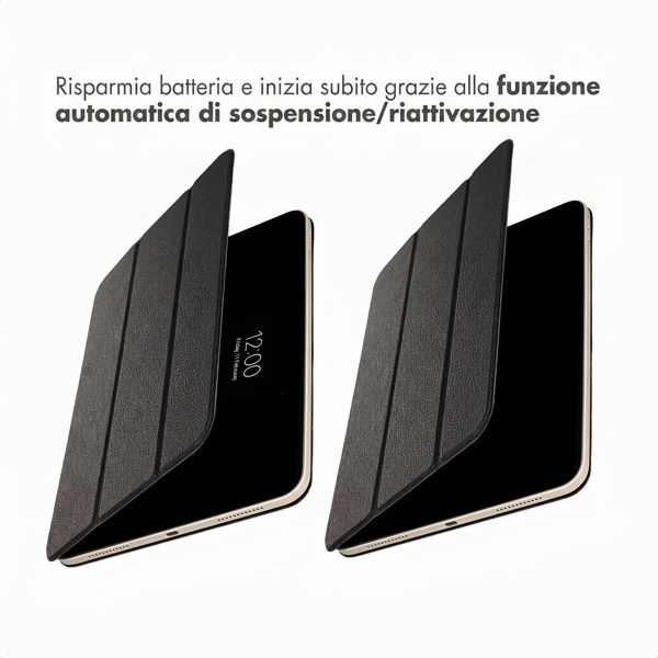 Accezz Cover a libro trifold in pelle Apple iPad Pro 13 (2025) M5 / (2024) M4 - Nero
