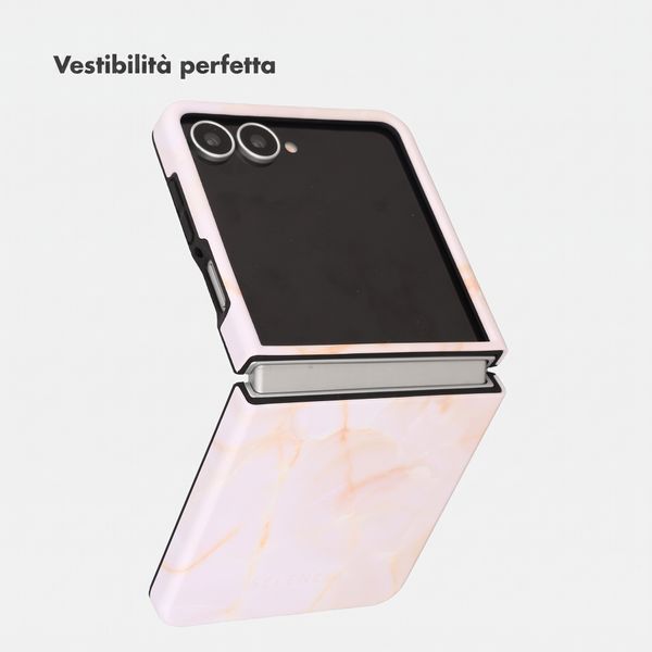 Selencia Cover posteriore Vivid con MagSafe Samsung Galaxy Z Flip 8 - Golden Beige Marble