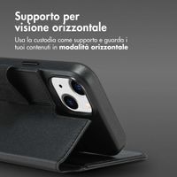 Accezz Cover in pelle 2 in 1 con MagSafe Apple iPhone 14 - Onyx Black