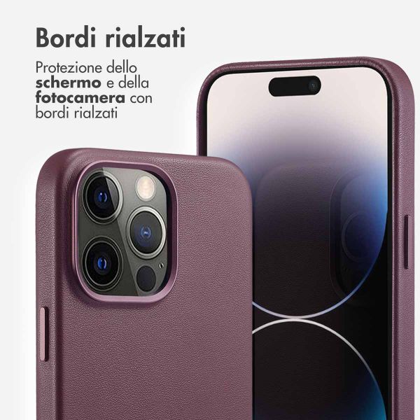 Accezz Cover in Pelle con MagSafe Apple iPhone 14 Pro Max - Heath Purple