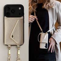 Selencia Cover per telefono Sera con cordino e portacarte a busta Apple iPhone 18 Pro Max / 17 Pro Max - Champagne