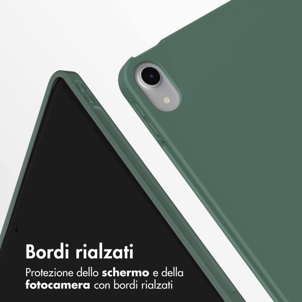 Accezz Cover a libro in silicone Smart Apple iPad Air 11 pollici (2026) M4 / (2025) M3 / (2024) M2 / Air 5 (2022) / Air 4 (2020) - Verde scuro