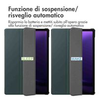 imoshion Cover a libro Trifold Samsung Galaxy Tab S9 11.0 pollici / S10 Lite / S10 FE / S9 FE 10.9 pollici - Verde scuro