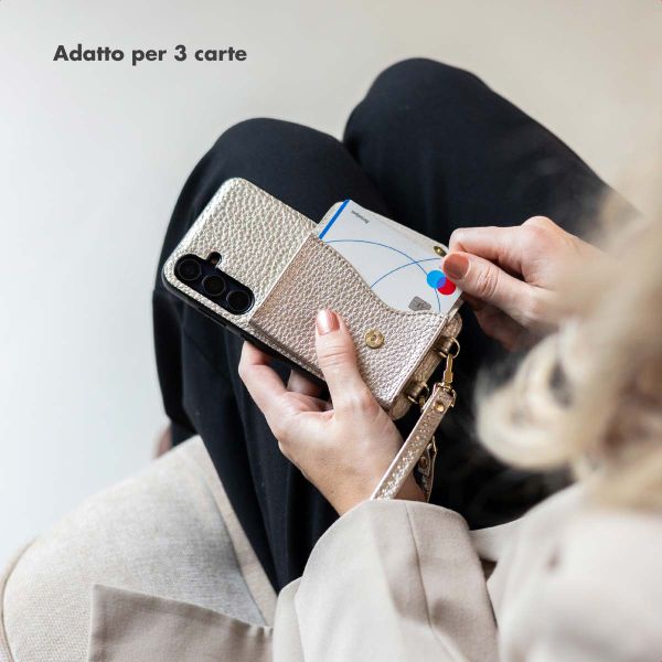 Selencia Cover per telefono Sera con cordino e portacarte a busta Samsung Galaxy A57 (5G) - Champagne