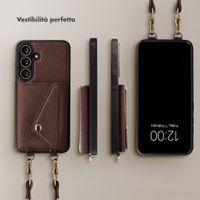 Selencia Cover per telefono Sera con cordino e portacarte a busta Samsung Galaxy S25 FE - Chocolate Brown
