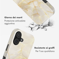 Selencia Cover posteriore Vivid con MagSafe Apple iPhone 17 - Golden Beige Marble