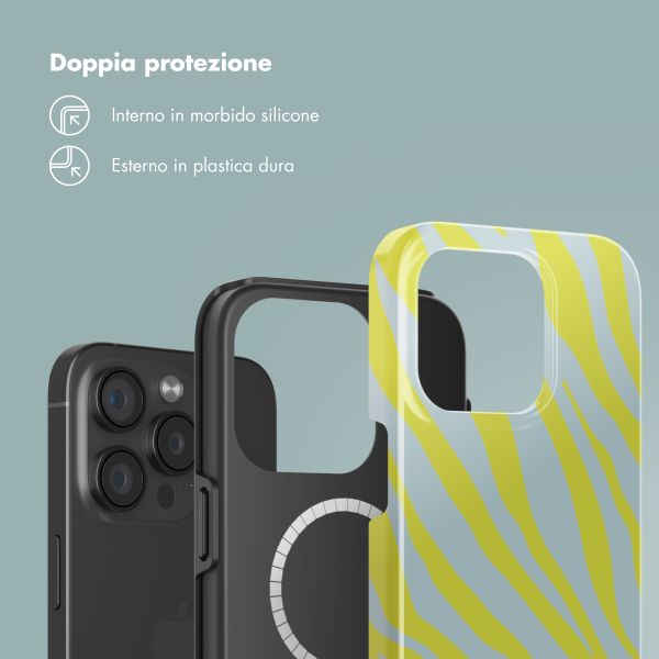 Selencia Cover posteriore Vivid con MagSafe Apple iPhone 15 Pro - Zebra Winter Sky Titanium Yellow