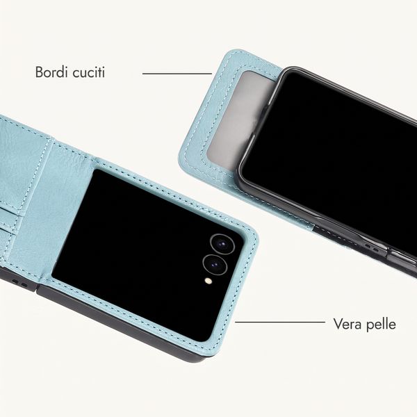 imoshion Cover a libro di Lusso Samsung Galaxy Z Flip 8 - Azzurro